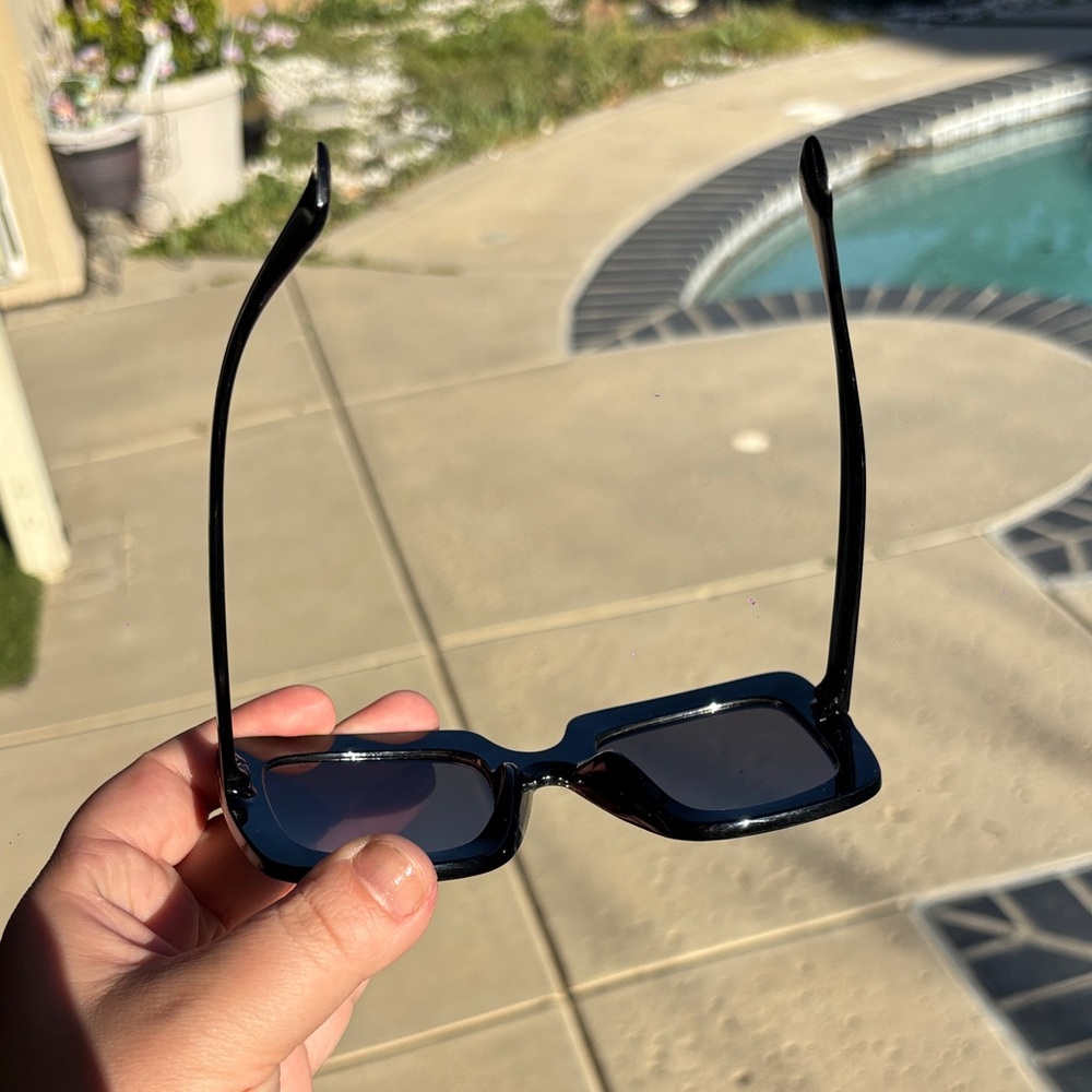 Embellished Black Oversized Sunglasses - Picture 4 of 5